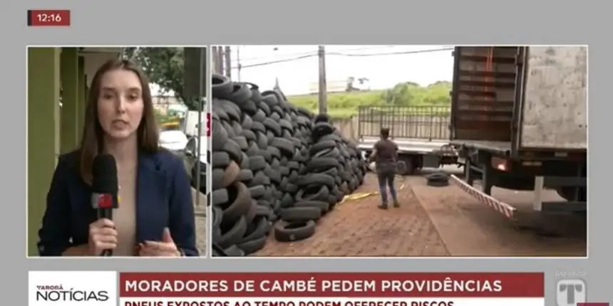 Moradores ficam na bronca com muitos pneus expostos a céu aberto em Cambé